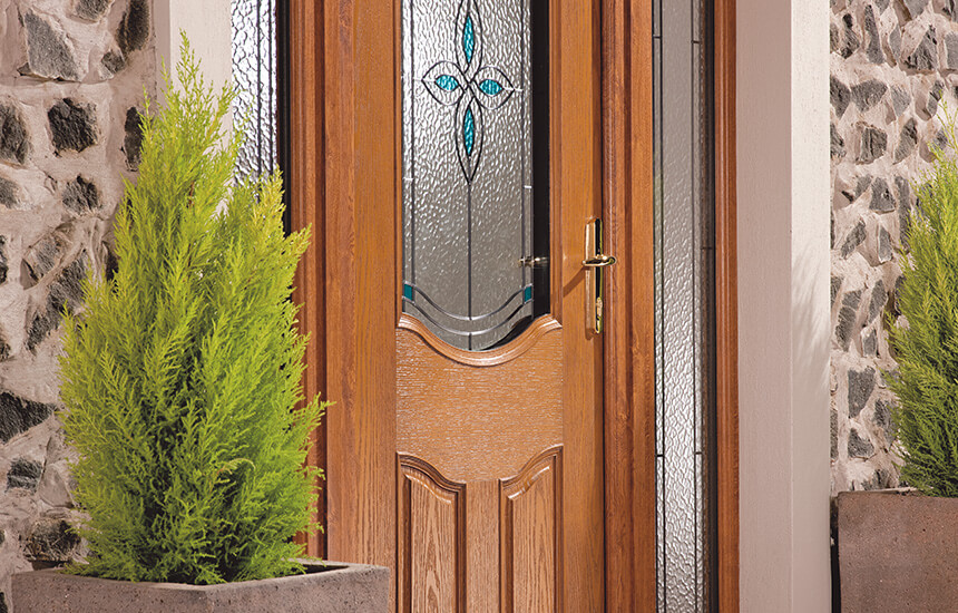 Oak effect traditional composite door